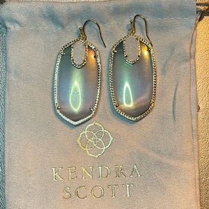 Kendra Scott Darcy Danielle Earrings, Iridescent Slate & Drusy, great condition